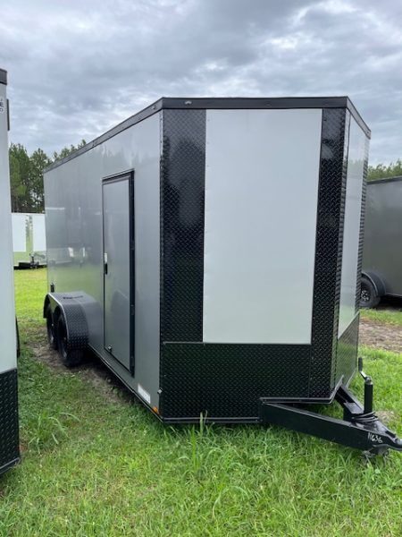 7 X 16 Enclosed Cargo Trailer – Tandem Axle – with Black  for Sale $5,950 