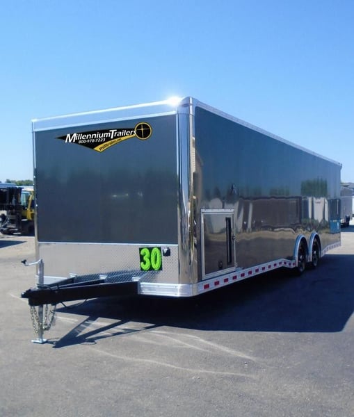 NOW READY 2023 30' Extreme Car Hauler w/Lighted Rear Wing 
