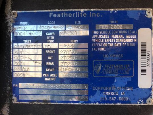 2002 40ft Featherlite Aluminum Stacker Trailer for Sale $42,000