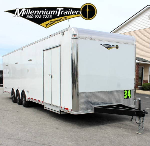 Enclosed Car Trailer USED 2022 34′ w/12in. Extra Height  