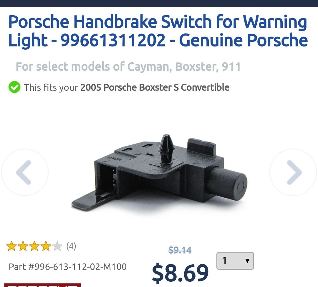 Parking Brake Warning Light Switch Rennlist Porsche Discussion Forums