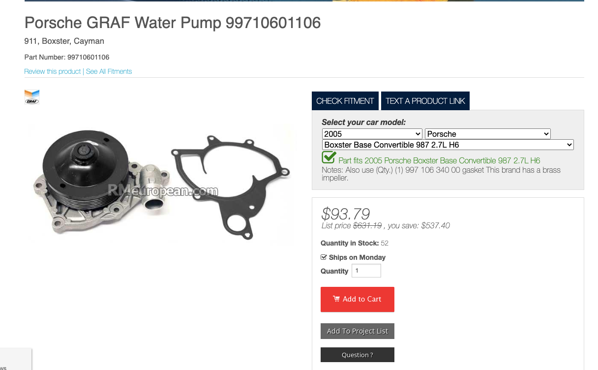 About the water pump with the plastic impeller again. Rennlist Porsche Discussion Forums