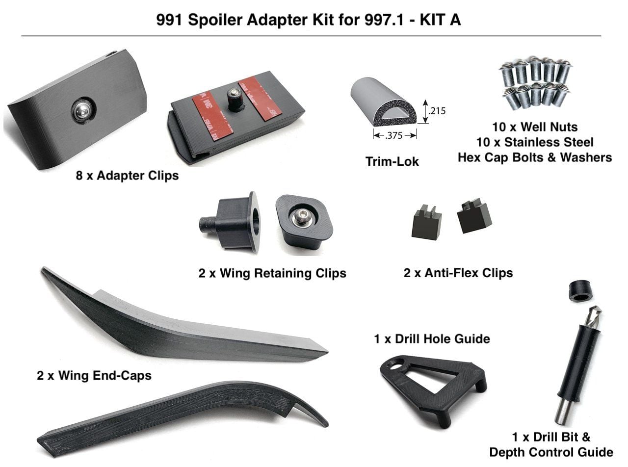 Exterior Body Parts - PORSCHE 911 FRONT SPOILER ADAPTER KIT - 997.1 WITH 991 OEM SPORTS SPOILER - New - 2005 to 2008 Porsche 911 - Alpharetta, GA 30005, United States