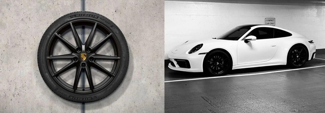 Wheels and Tires/Axles - Porsche 911 Carrera S  Winter wheel-and-tire set painted in Black Satin - Used - 2020 to 2023 Porsche 911 - Rockville, MD 20850, United States