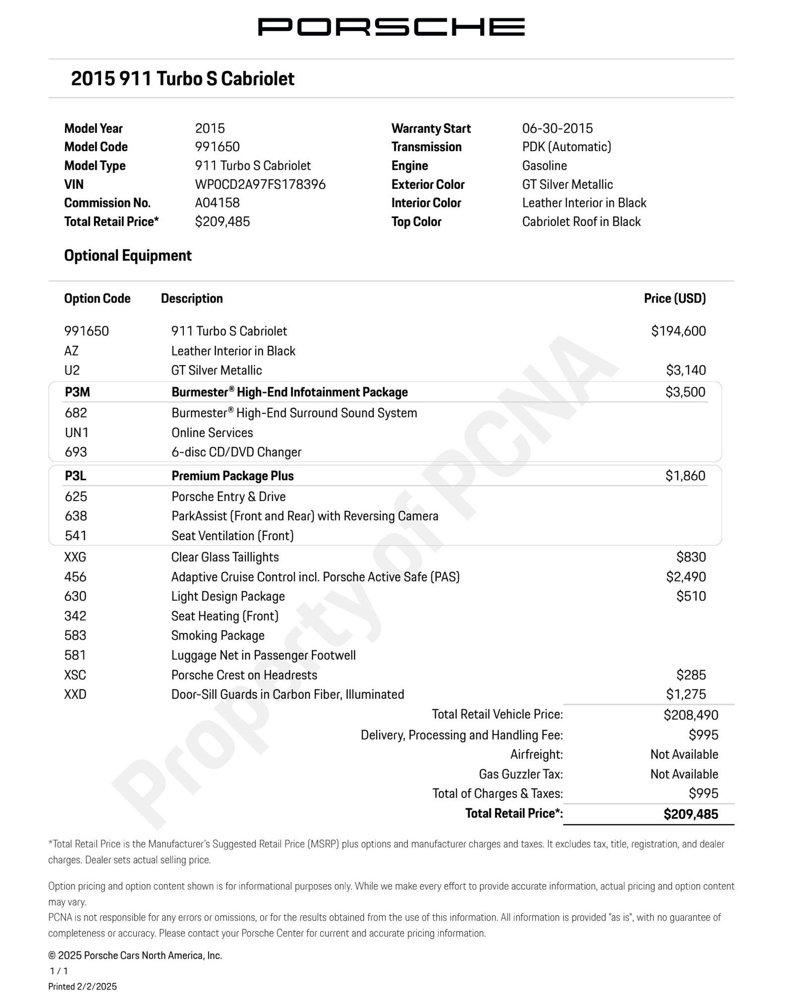 2015 Porsche 911 - 2015 Porsche 911 Turbo S Cabriolet GT Silver Metallic Burmester - Loaded - Used - Milton, GA 30004, United States
