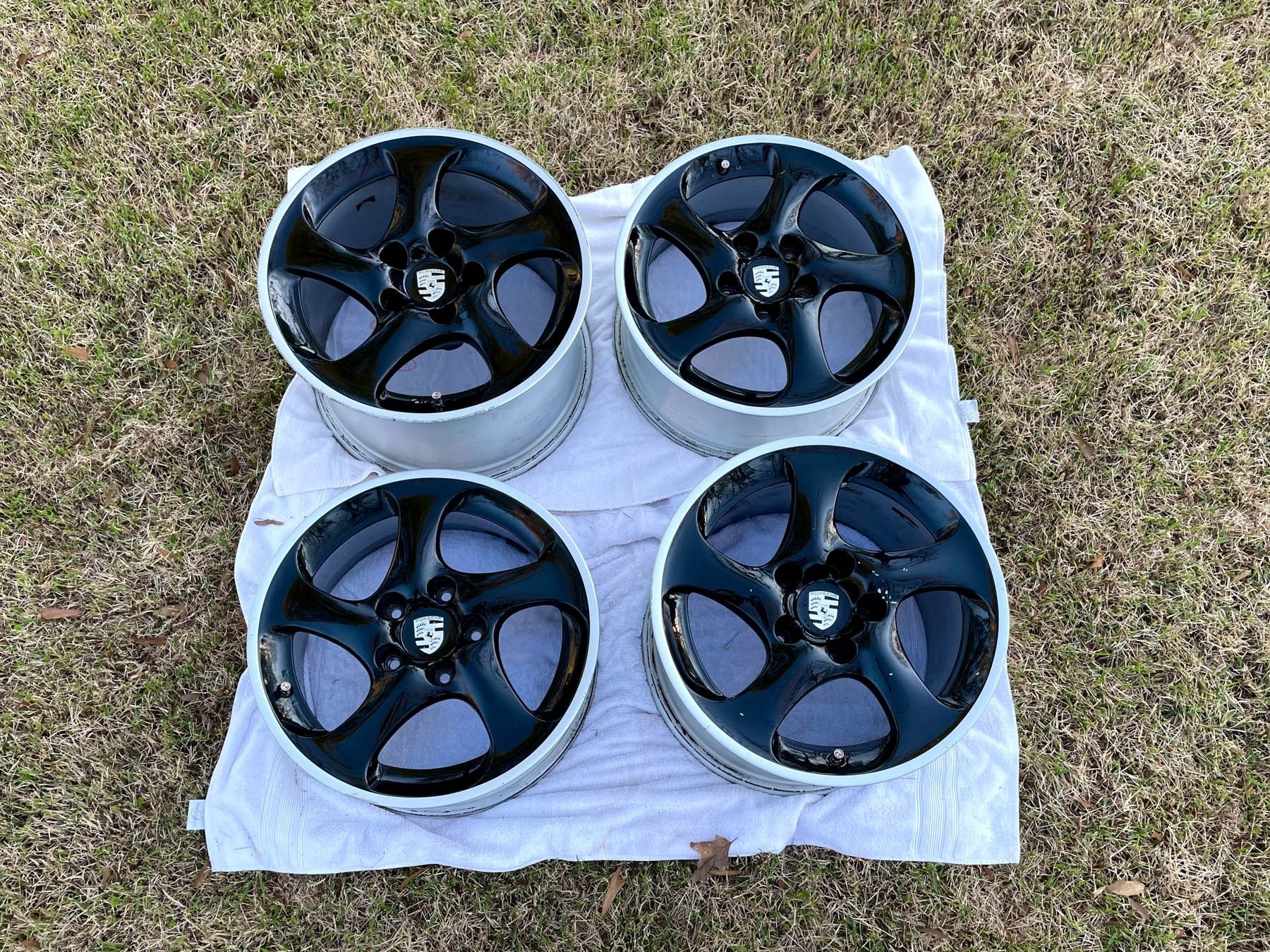 Wheels and Tires/Axles - 18" black 996 Turbo Twist wheels (set of 4, free delivery to east coast/southern USA) - Used - 1997 to 2006 Porsche 911 - 1996 to 2004 Porsche Boxster - Baton Rouge, LA 70808, United States