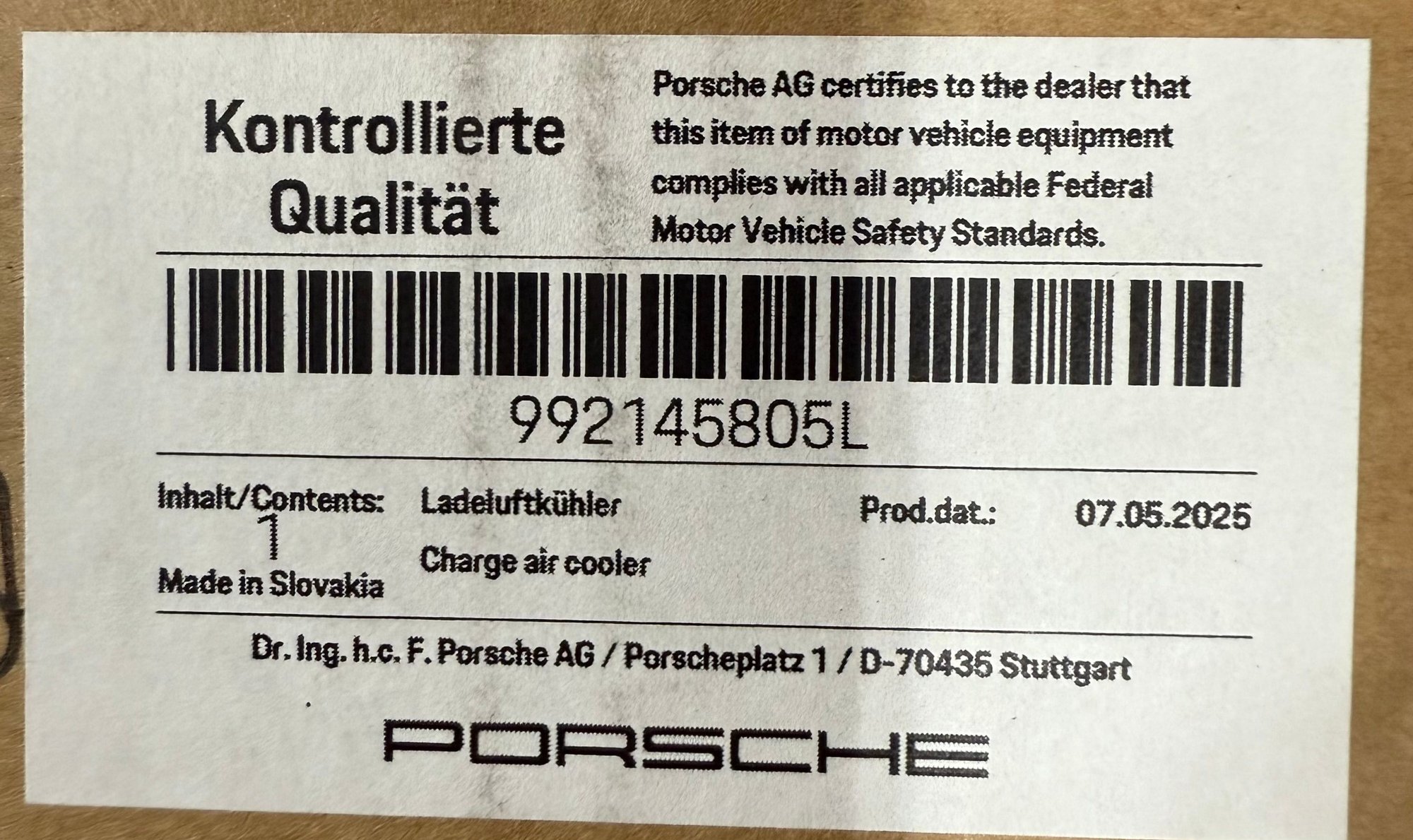 Miscellaneous - 911 992.1 GTS Intercooler - New - 2020 to 2024 Porsche 911 - St. Louis, MO 63026, United States