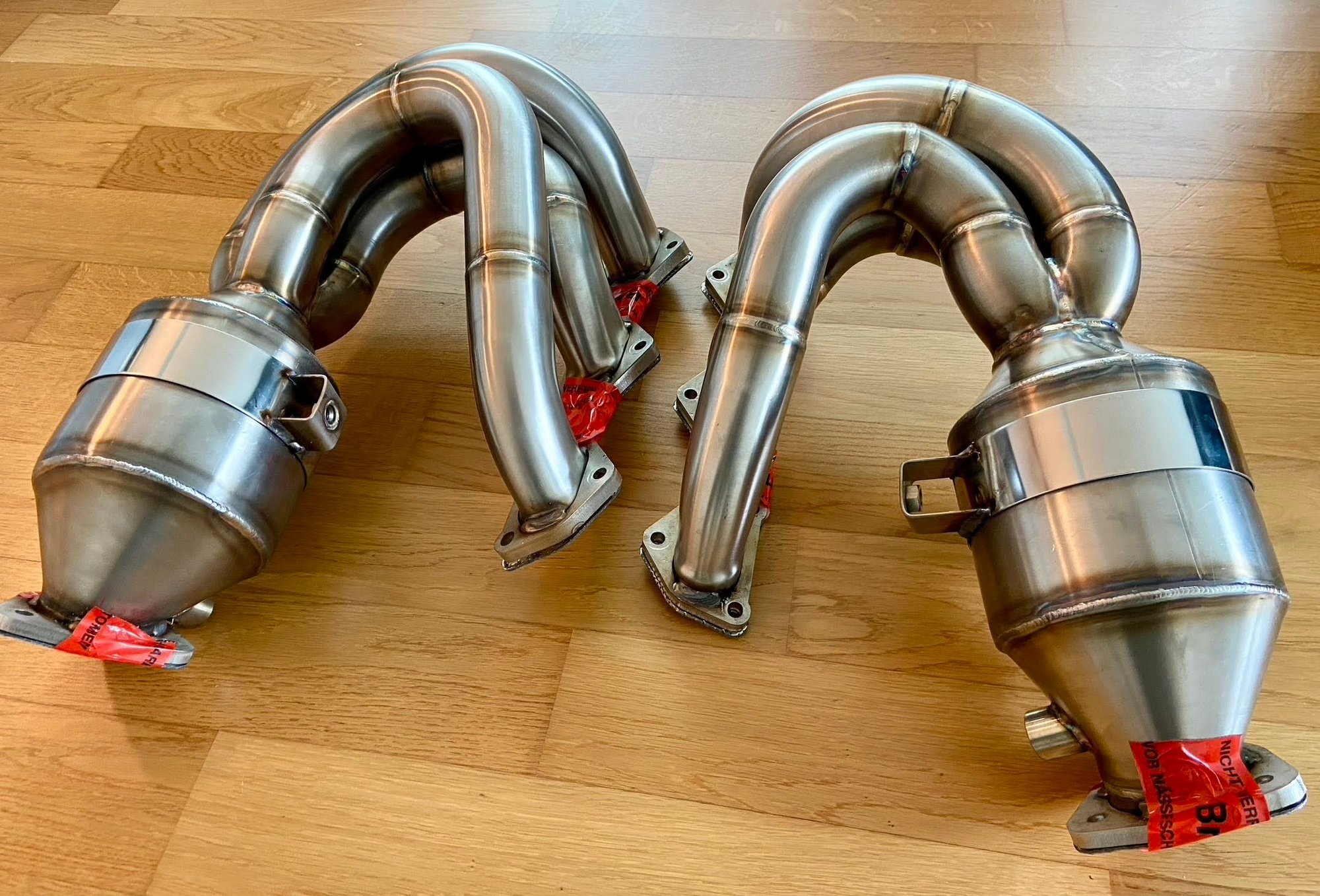 Engine - Exhaust - Cargraphic Long Tube headers w 200 cell HJS Cats for 718 GT4/Spyder/GTS 4.0 - Used - All Years  All Models - All Years  All Models - Jersey City, NJ 07302, United States