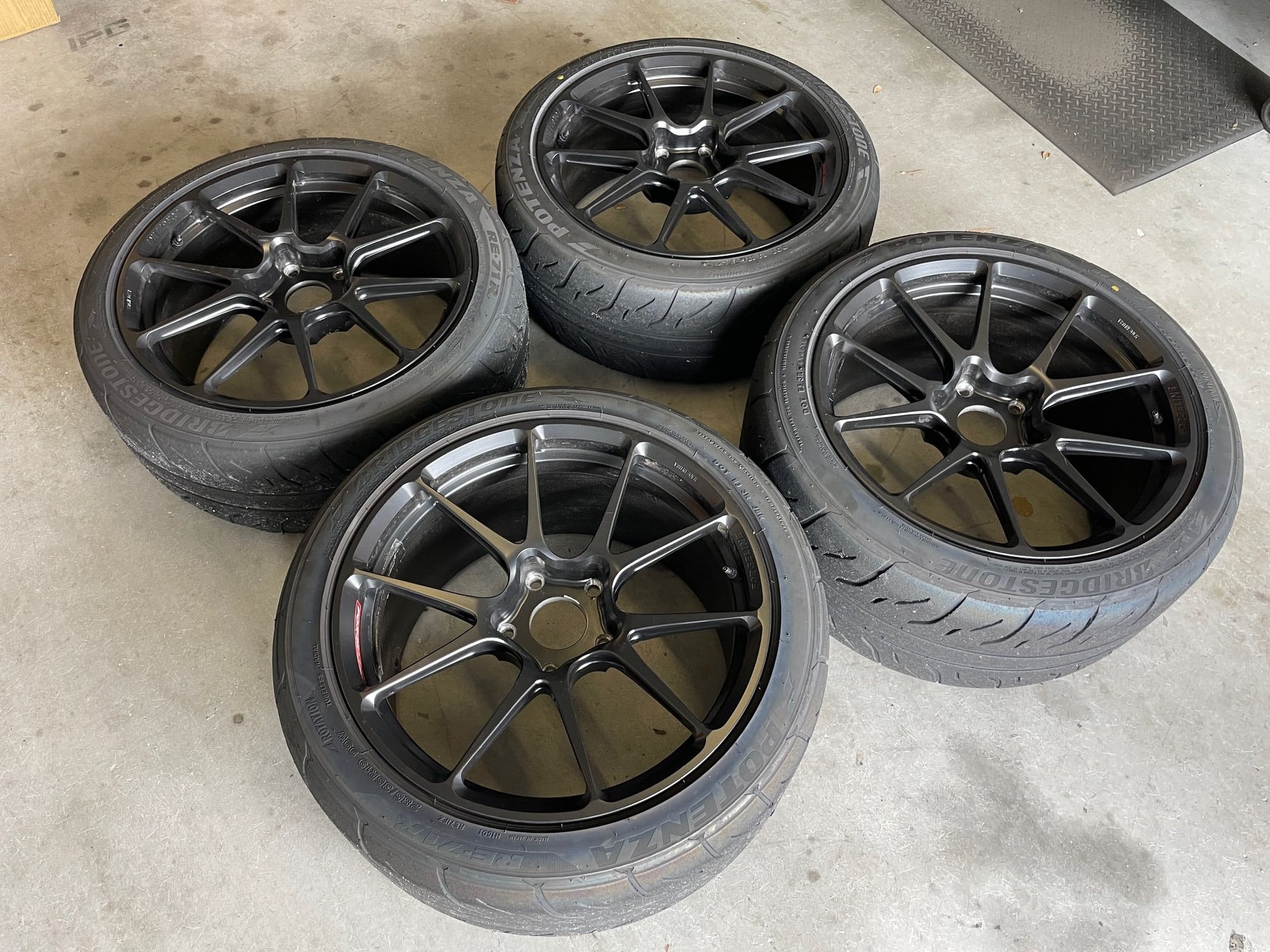 Wheels and Tires/Axles - FS: (7) 19" Black Forgeline GS1R Wheels with RE71r Tires for Cayman GT4 - Used - Lake Mary, FL 32746, United States