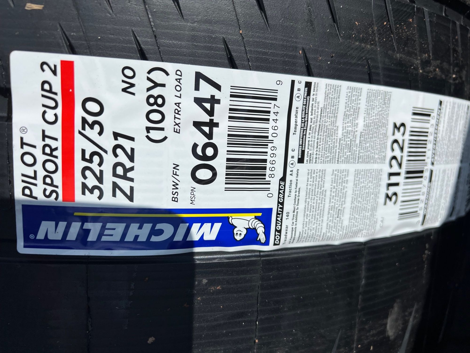 Michelin Pilot Sport Cup 2 R for 991 GT3 RS 265/35/20 325/30/21