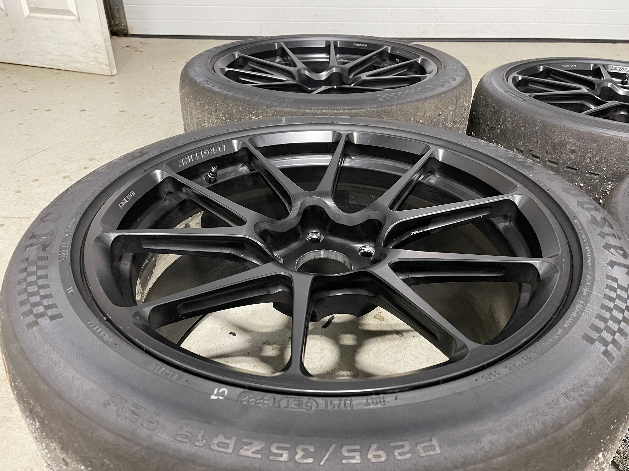 Wheels and Tires/Axles - Forgeline GS1R 19" Satin Black for 718 GT4 with Hoosier R7 + TPMS - Used - 0  All Models - Oakland, NJ 07436, United States