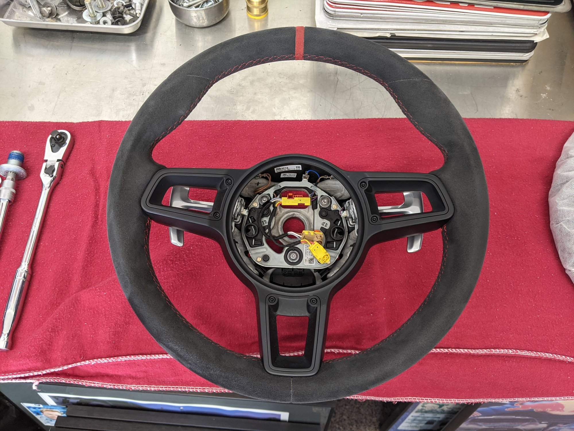 Alcantara / Red Stitching Steering Wheel Rennlist Porsche