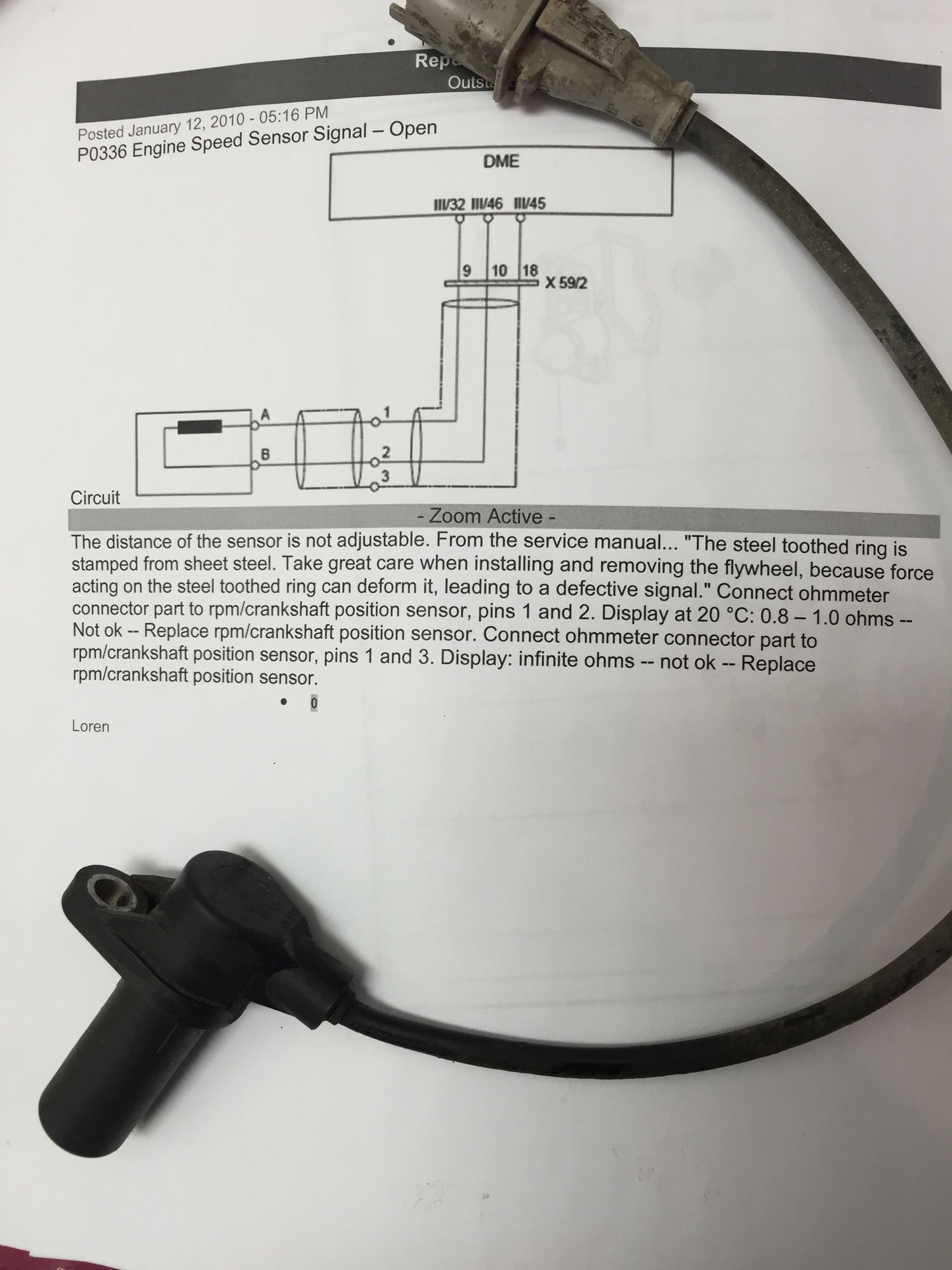 Crank Position/Flywheel Sensor Rennlist Porsche Discussion Forums