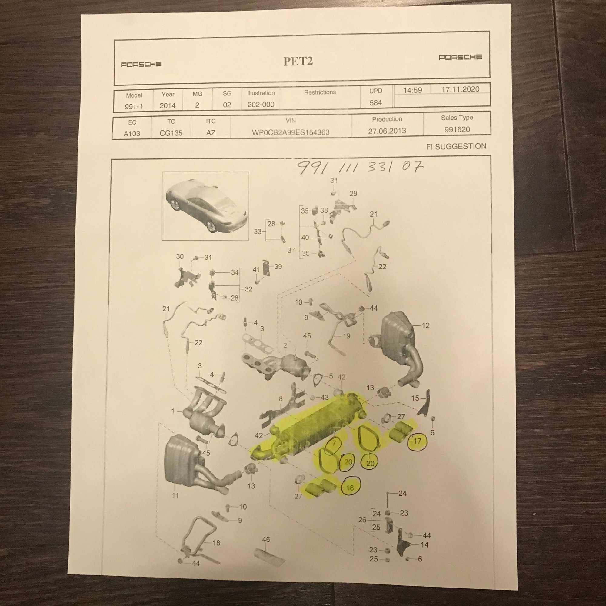 Engine - Exhaust - Porsche 991 C4S (2014) Front Muffler - Used - 2014 Porsche 911 - Laval, QC H7L5Z6, Canada