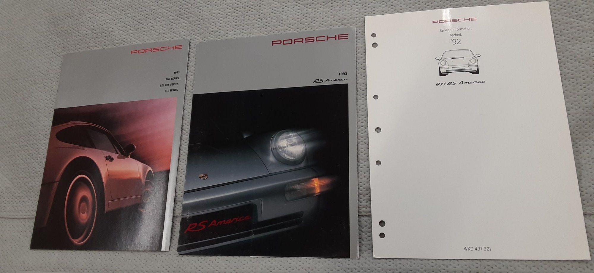 Miscellaneous - 1993 RS America - factory sales literature, pamphlets, and service info. - Used - 1993 to 1994 Porsche 911 - Leesburg, VA 20176, United States