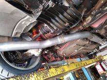 All custom bent 3" pipe