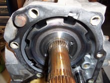 'Gear' on the output shaft for the parking pawl.