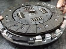 When the clutch disc is installed in this orientation, it doesn't sit flat within the pressure plate when stacked.