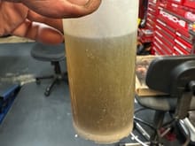 Mixture of old and new fluid.