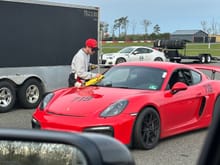 My son getting the GT4 ready to go out. He is quite fast doing consistent 1:12 second laps with traffic at Lightning with an optimal 1:11s.  