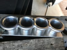 Tried to get the weld material to follow the trumpets as much as possible. 