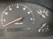 My dash display with numerated values on the temp gauge.