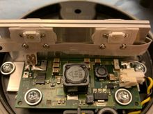 Where the white ribbon attaches to the circuit board, the in board of the two connections needed to be “reflowed”