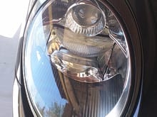 Polished headlight with film applied.