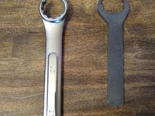 Examples of Bulkhead Cable Wrench. One on the left I ground down. The right is the wrench we sell.