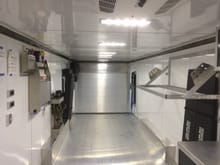 Side door closed, LED lighting on- front of trailer to rear