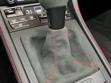 GT4 RS PDK shift knob with custom red stitching from JCR