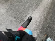 so... doctor said don't move the thumb.... the splint stabilizes the thumb... it doesnt move

doctor did not say "do not ride"

wife says do not ride when wet.... the idiot upstairs decided to rain.... he needs to get with my program....

the smell of rain is refreshing though...