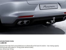 Optional Electrically foldable towbar for the Panamera 