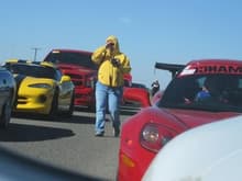Lining up for the Big Bend Open Road Race held each year between Ft. Stockton and Sanderson Texas. 160 cars and drivers and a hell of a lot of good people to know. 59 miles down and 59 miles back............yes!!