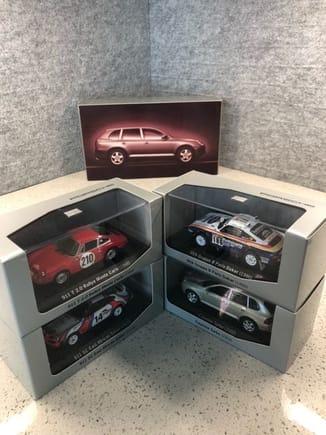 1/43 Porsche History Collection Off-Road (4-Car set, 911T, 911 SC, 959 Gruppe B, Cayenne Turbo) - $220