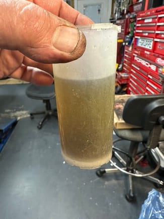 Mixture of old and new fluid.