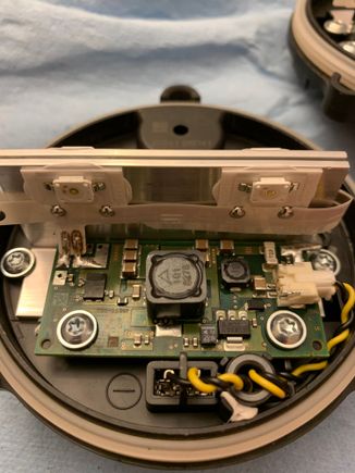 Where the white ribbon attaches to the circuit board, the in board of the two connections needed to be “reflowed”