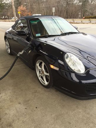 With winter wheel (18" sport light weight wheels and Vredestein xtrac winter tires)