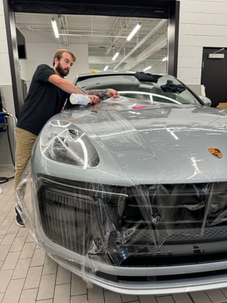 2024 Macan protected with XPEL PPF, no seams - full coverage in one piece of film. 