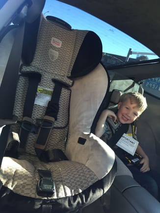 Comparison of size of standard car seat to RideSafer
