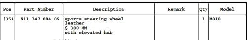 930 steering wheel part