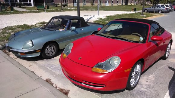 My 996 and my recently sold Alfa Spider