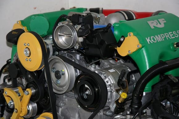 Here's RUF model engine - anything shown in a color is different than stock and a part of the Supercharger kit