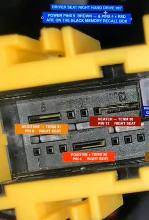 Note this connector photo from the internet is upside down - see the terminal Numbers under the connections - that's a 9, not a 6 and the 4 is covered by the label