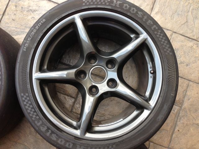 Wheels and Tires/Axles - FS: Set of 18" OEM Carrera III wheels in graphite metallic on Hoosier R6's - Used - Houston, TX 77041, United States