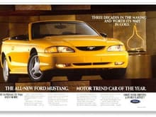 Motor Trend 1994 Mustang Brochure Ad