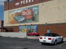Wall of Route 66 murals in Joplin MO.