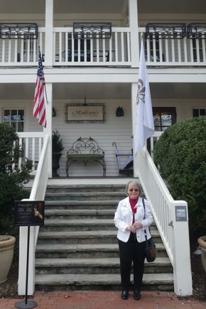 My wife in front of the pricey Madison's restaurant at the Inn. It set us back $106 with no alcohol.