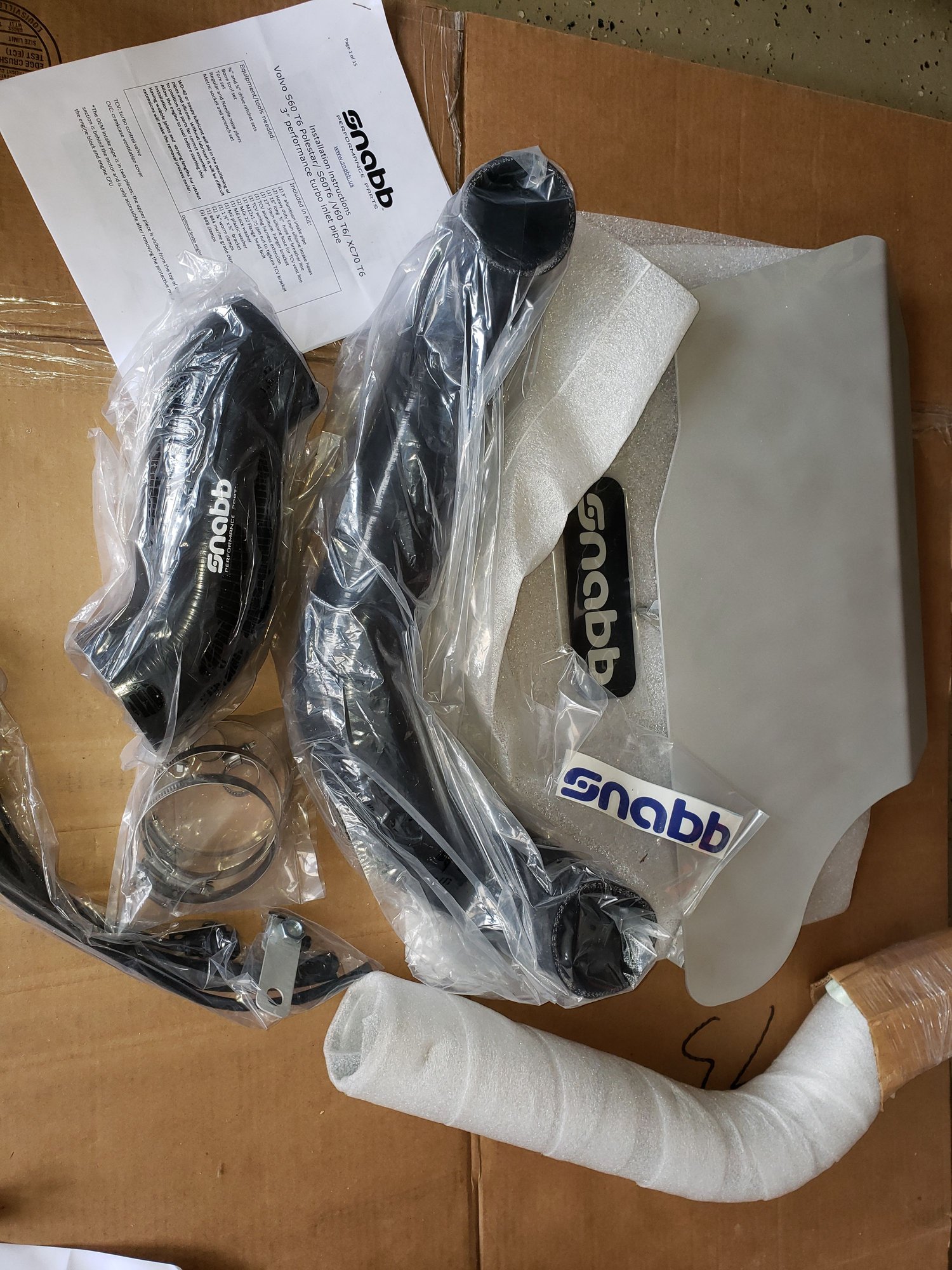 Engine - Intake/Fuel - For Sale: Snabb 3" Turbo Intake Pipe for Volvo 3.0L engine + Snabb Engine Cover, New - New - 2007 to 2016 Volvo All Models - White Lake, MI 48386, United States