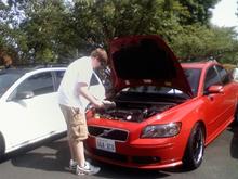 He asked if I wanted him to clean under the hood.. Well, okay.